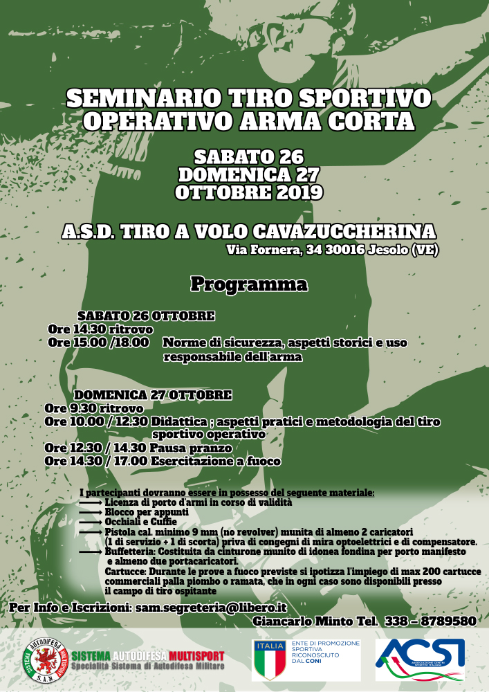 Seminario Tiro Sportivo Operativo Arma Corta