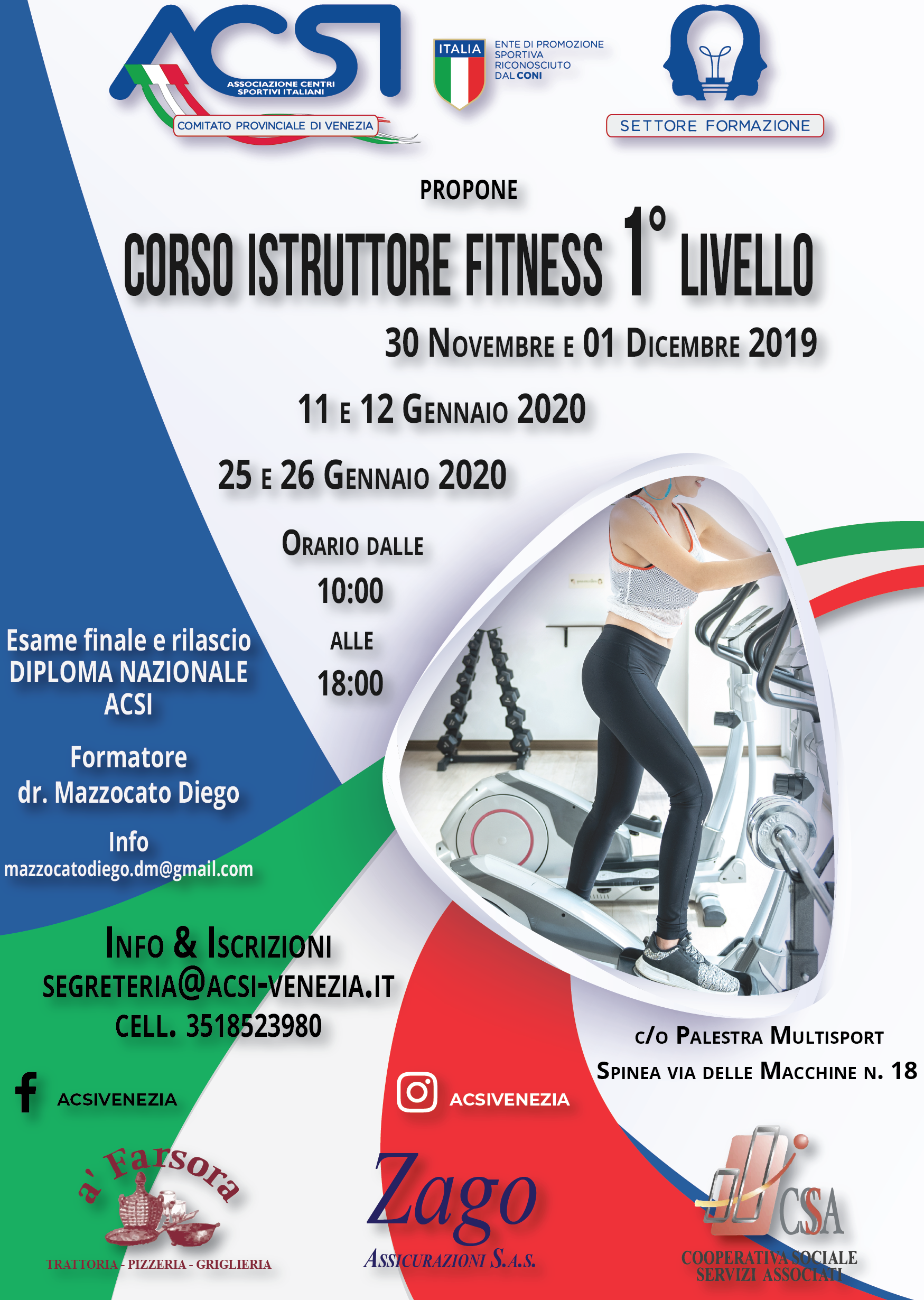 Corso istruttore Fitness I° Livello 2019/2020